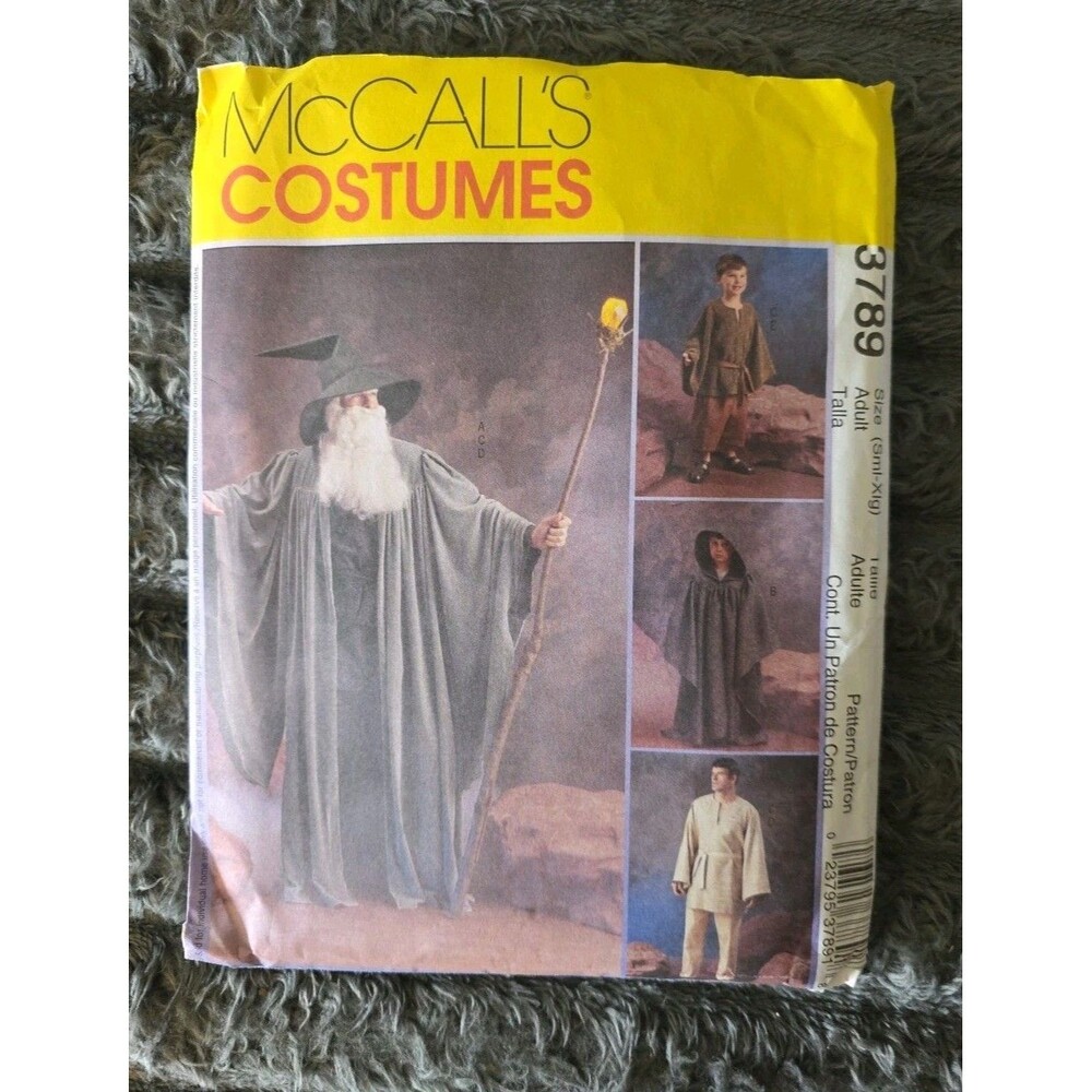 McCall's GANDOLF HOBBIT LOTR HALLOWEEN COSTUME SEWING PATTERN 3789 ADULT Sz S-XL
